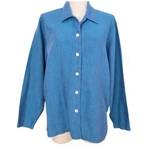 Vintage Beautiful Captiva Road Linen Blouse XL Oversized Lightweight Minimalist
